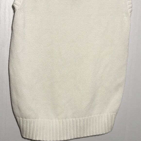 Liz Claiborne Sweater Vest Womens Medium White Pink Tennis V-Neck Cable Knit - Picture 10 of 10